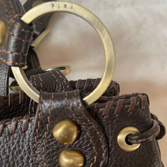 Rafè brown sweater satchel with brown leather trims antique tone hardwares - Picture 7 of 13